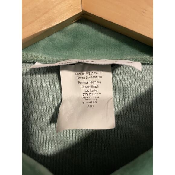 Vintage Gertrude Davenport Womens Top Medium Green Terry Velour Popover Retro - Picture 4 of 7